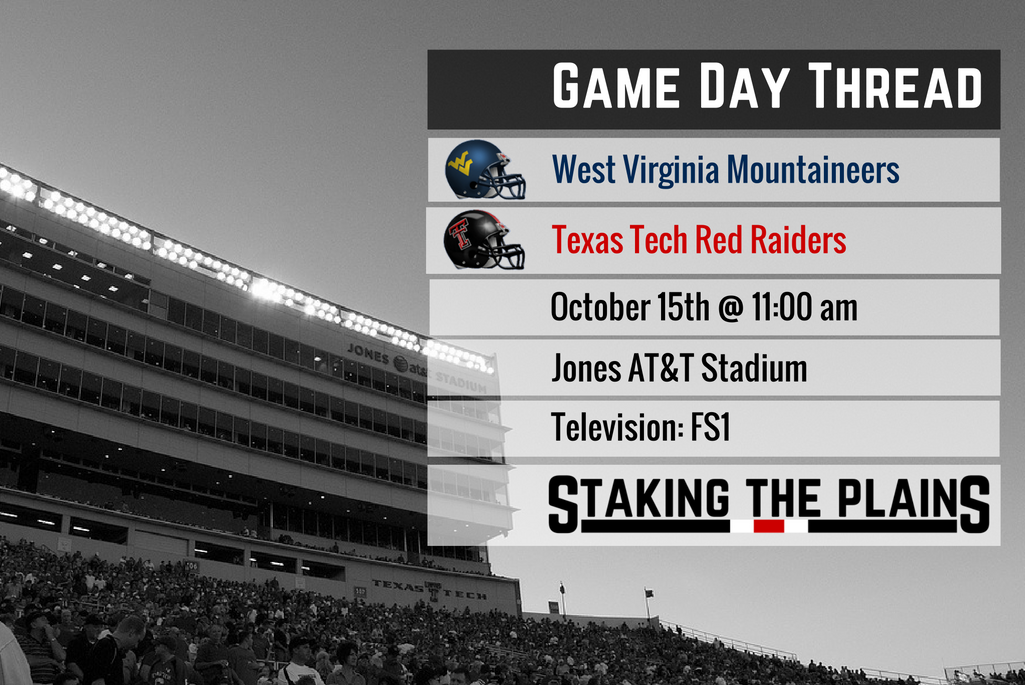 Game Thread III: West Virginia Mountaineers vs. Texas Tech Red Raiders