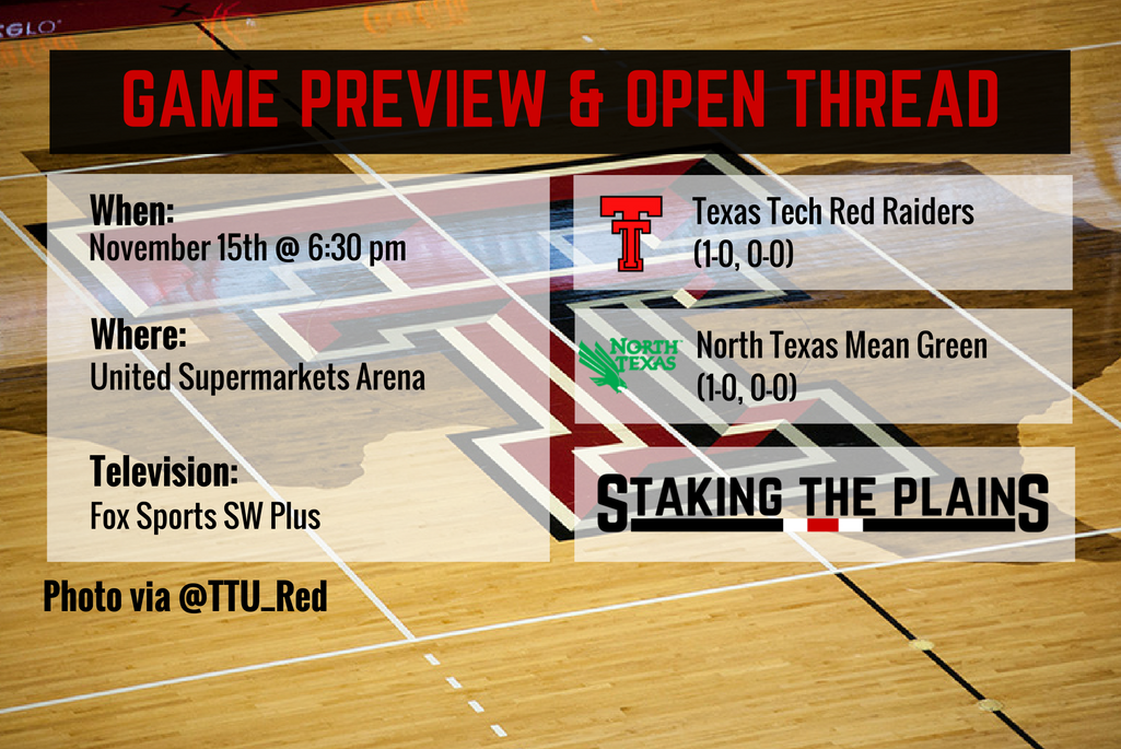Preview and Game Thread: North Texas vs. Texas Tech