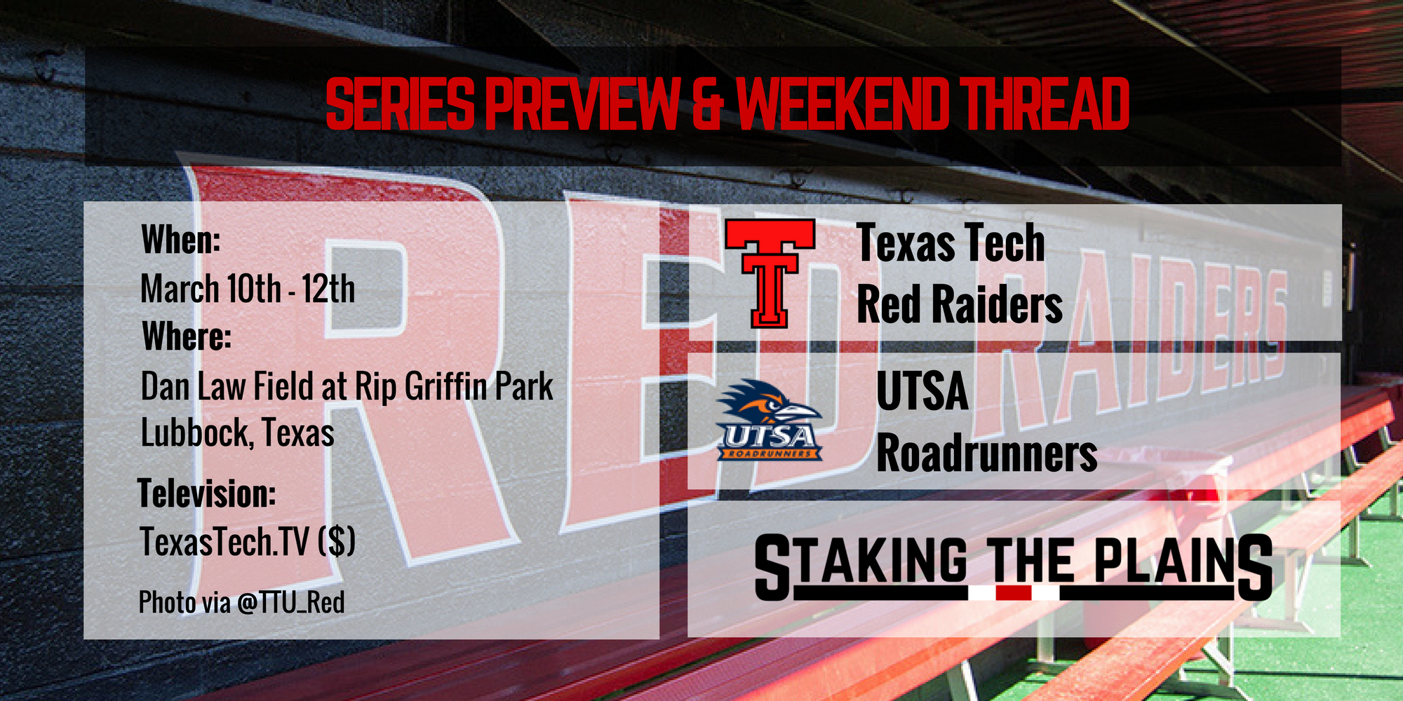 Series Preview and Weekend Thread: UTSA vs. Texas Tech