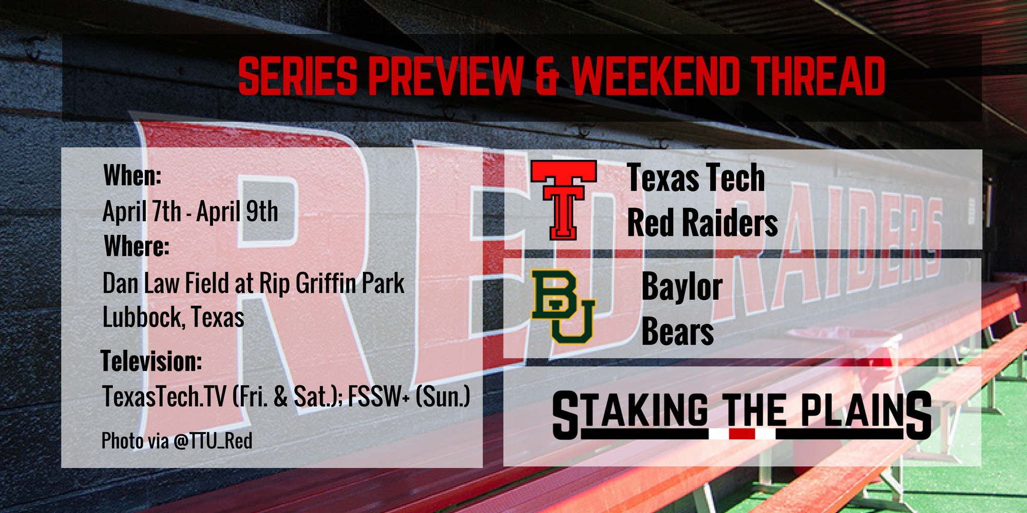 Series Preview and Weekend Thread: Baylor vs. Texas Tech