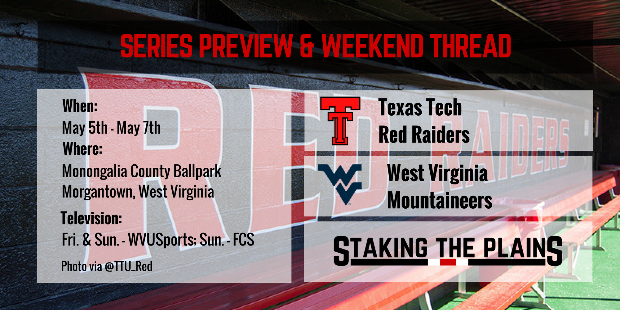 Series Preview and Weekend Thread: Texas Tech vs. West Virginia