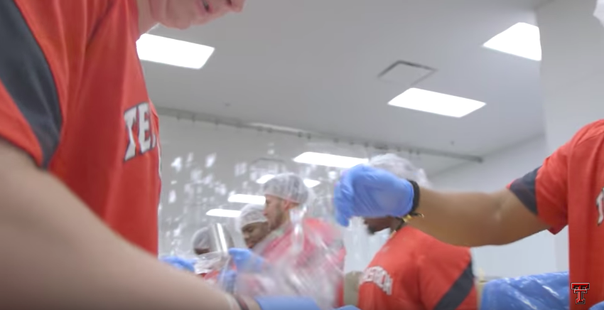 WATCH: Texas Tech Football Volunteer at South Plains Food Bank