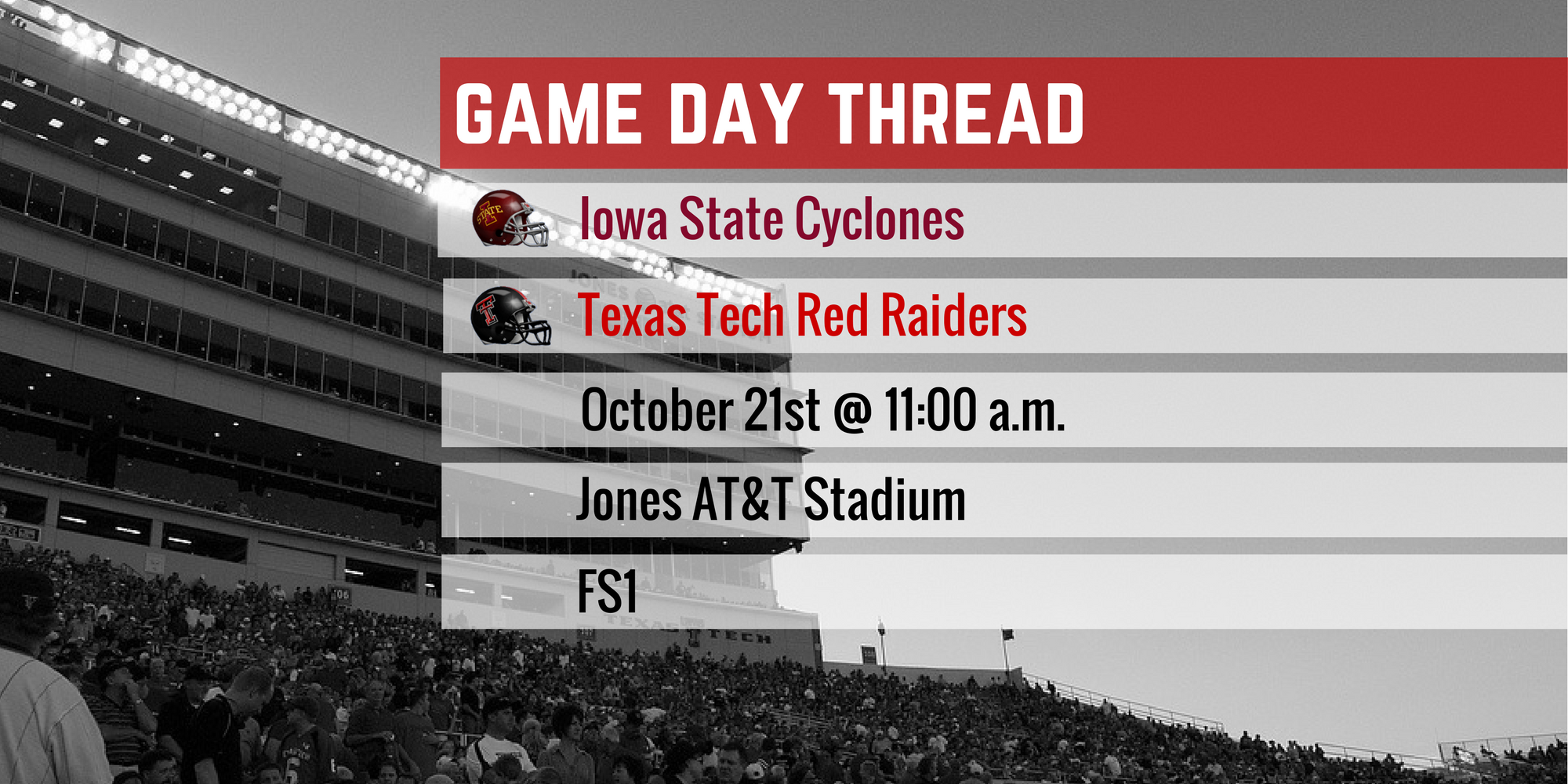 Game Day Thread III: Iowa State vs. Texas Tech