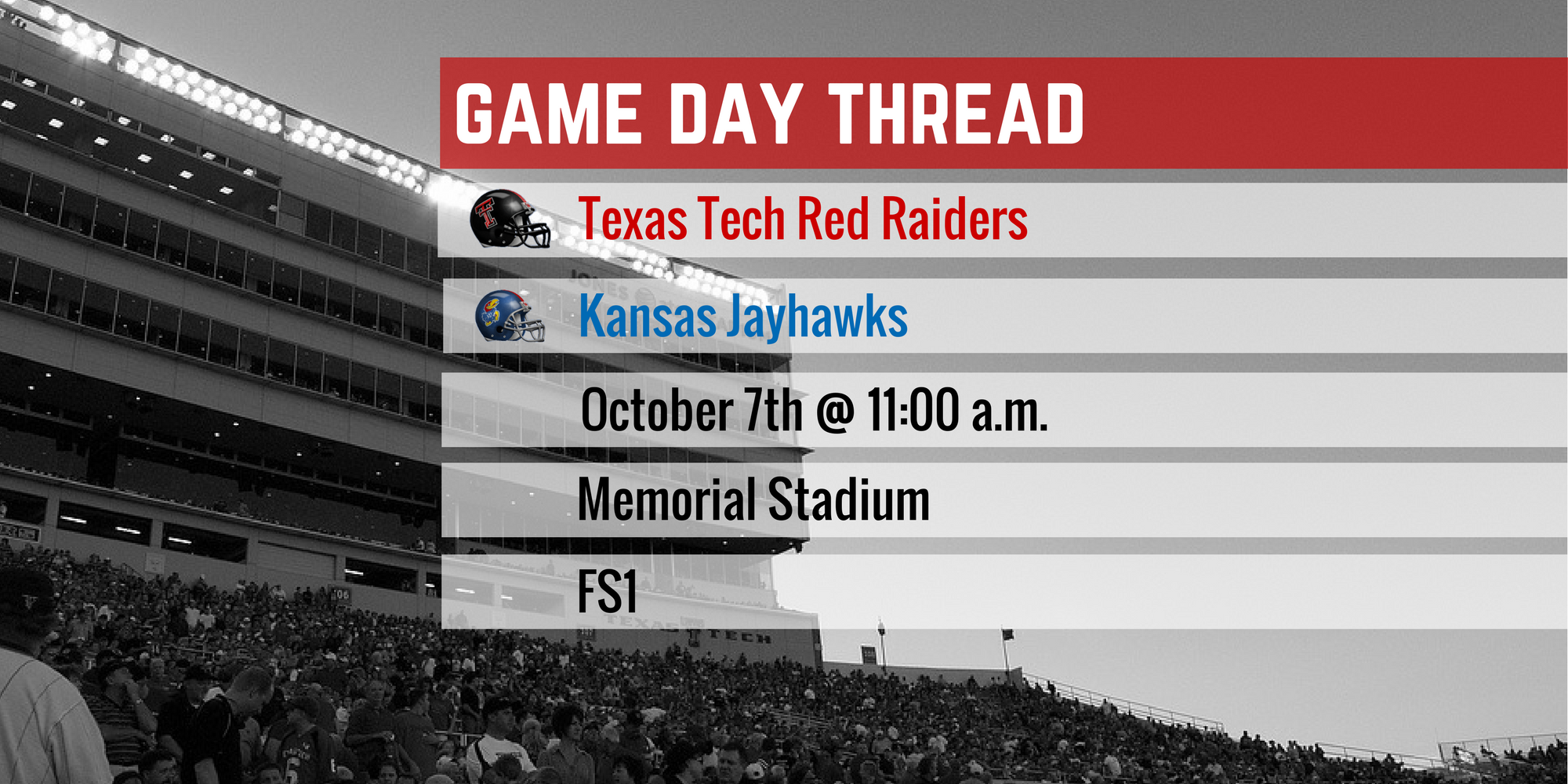 Game Day Thread IV: Texas Tech vs. Kansas