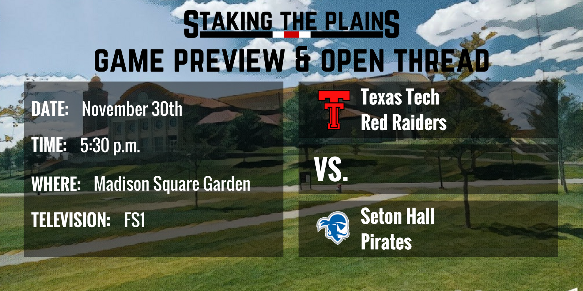 Game Preview & Open Thread: Texas Tech vs. Seton Hall