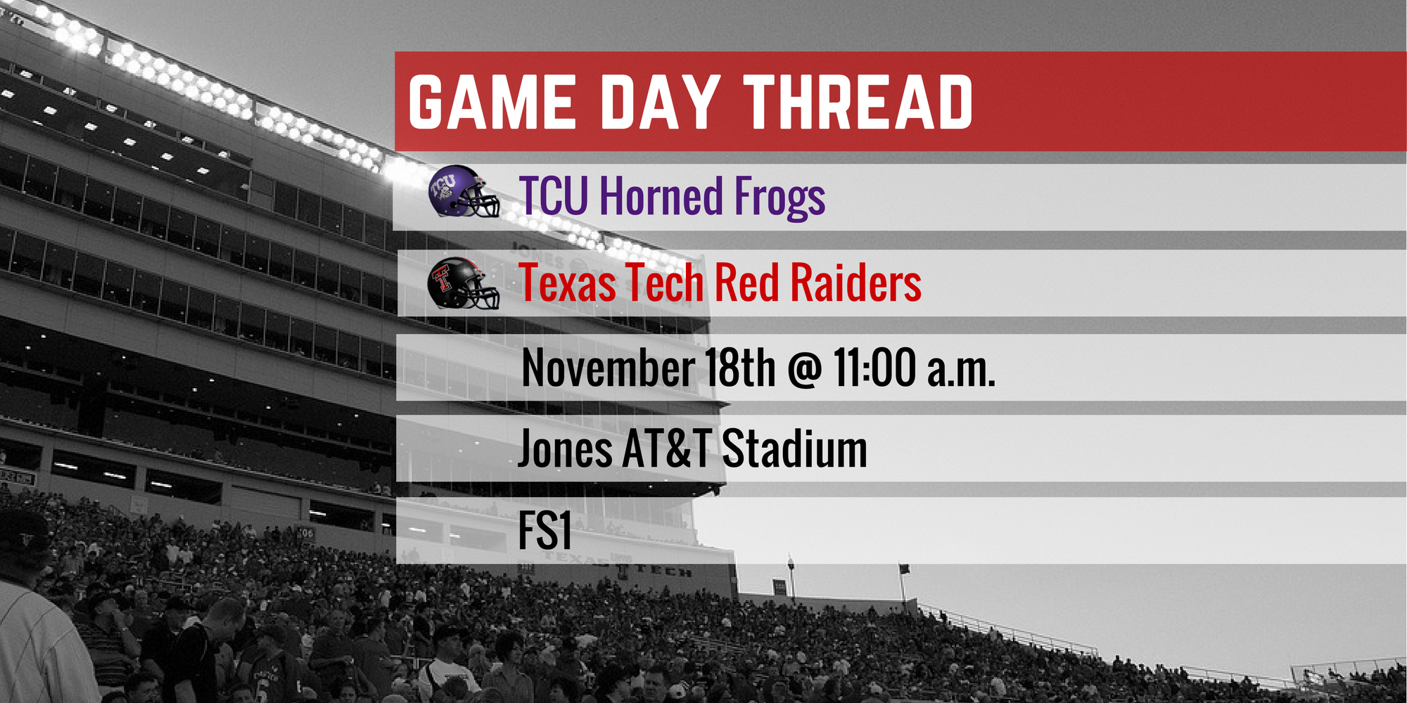 Game Day Thread II: TCU vs. Texas Tech