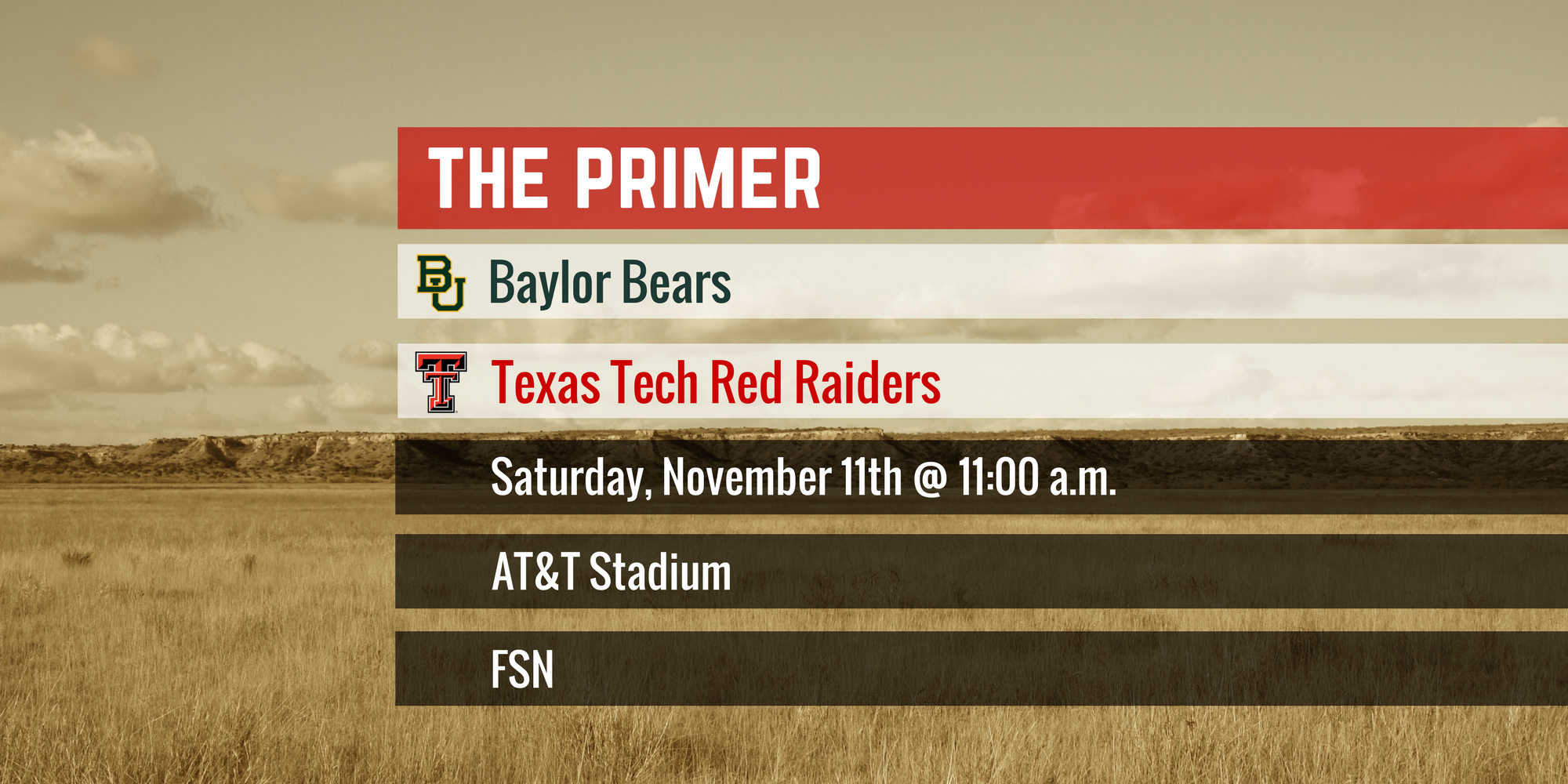 The Primer: Baylor vs. Texas Tech